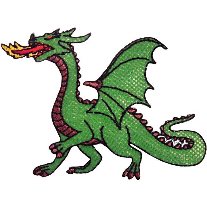 Applique dragon, green
