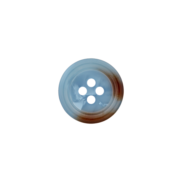 Polyester button 4-holes, 18mm, light blue