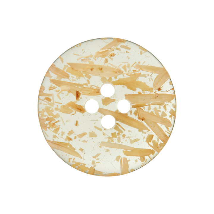 Polyester/ rice/hell button 4-holes 25mm transparent