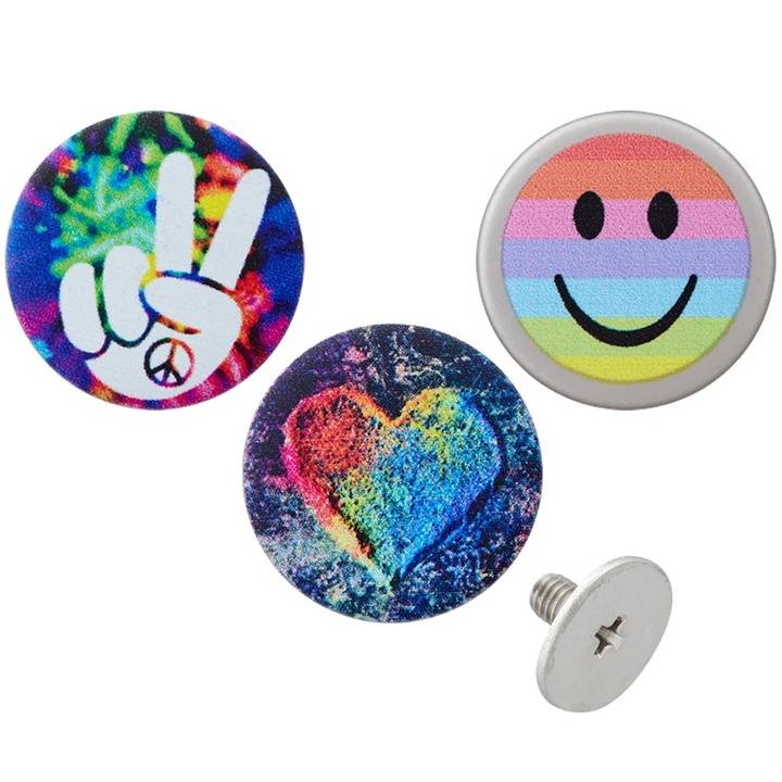 Metal jeans button, Assortment with different motifs, 17mm, multicoloured