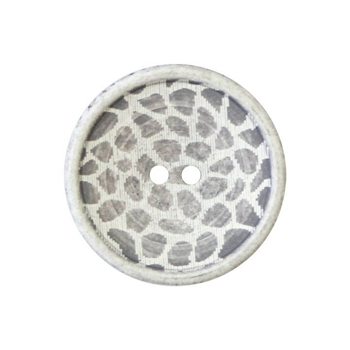 Пуговица из полиамида, с 2 отверстиями, принт «Леопард», 20 мм, цвет серый, светлый