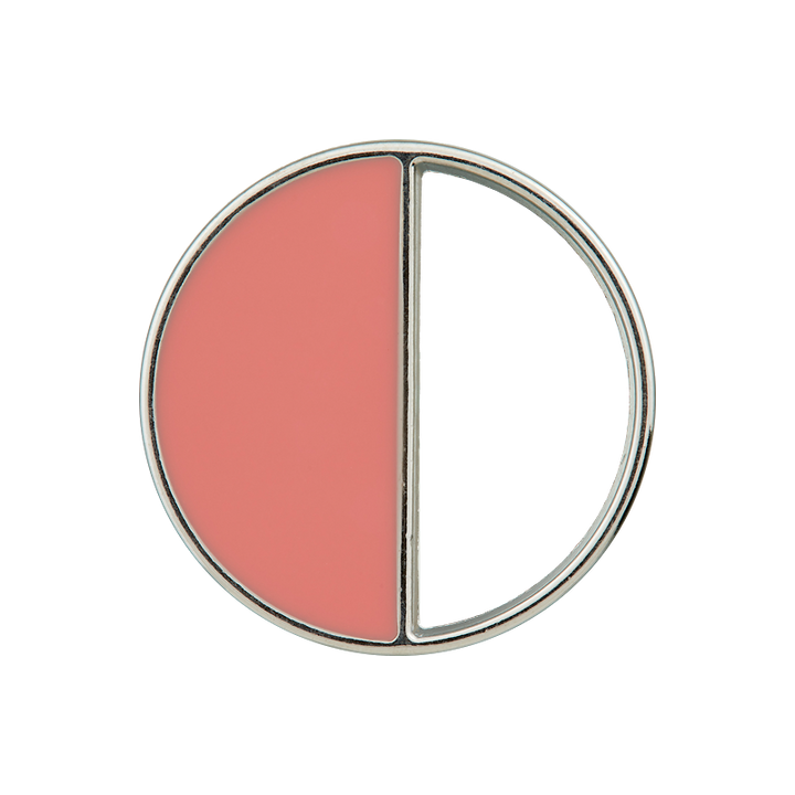 Пуговица металлическая/из полиэстера, 25мм, розовый цвет
