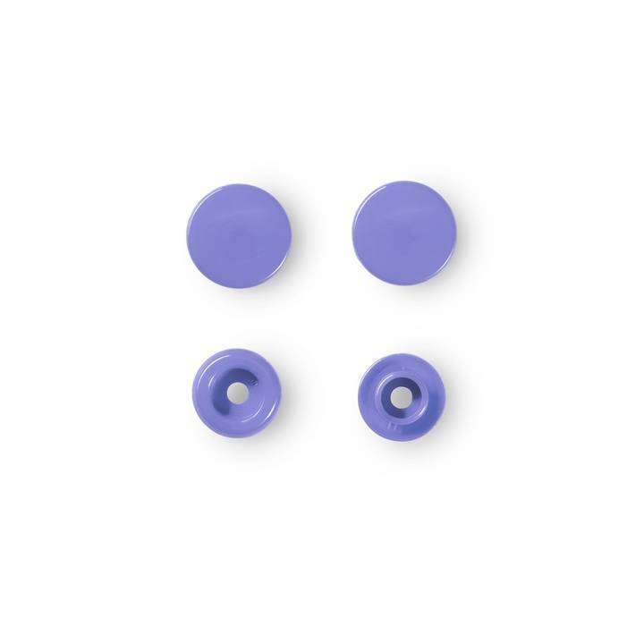 Non-sew press fasteners, Colour Snaps, round, 12.4mm, purple