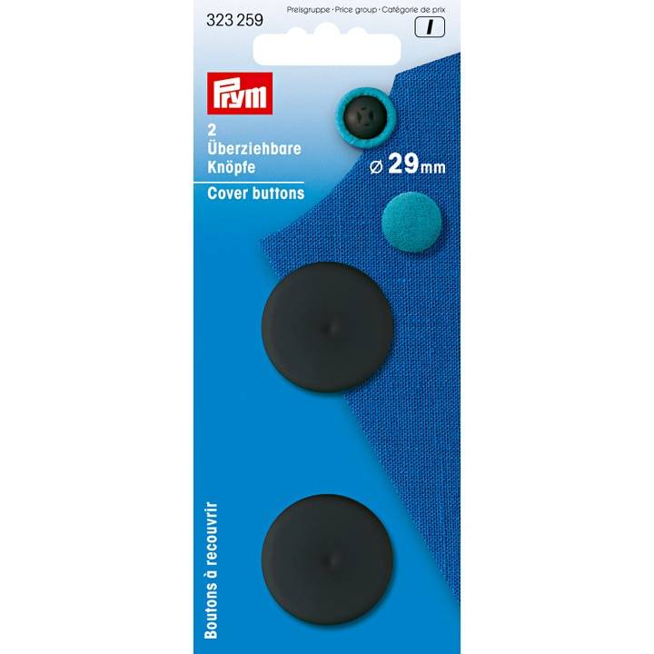 Cover buttons, 29mm, black