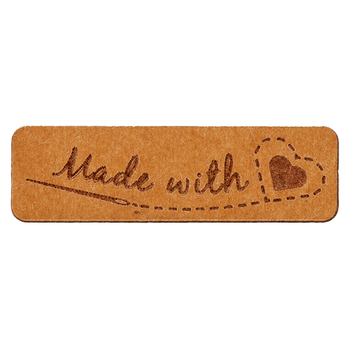 Декоративный аксессуар «Made with love», 40 мм, коричневый, светлый цвет