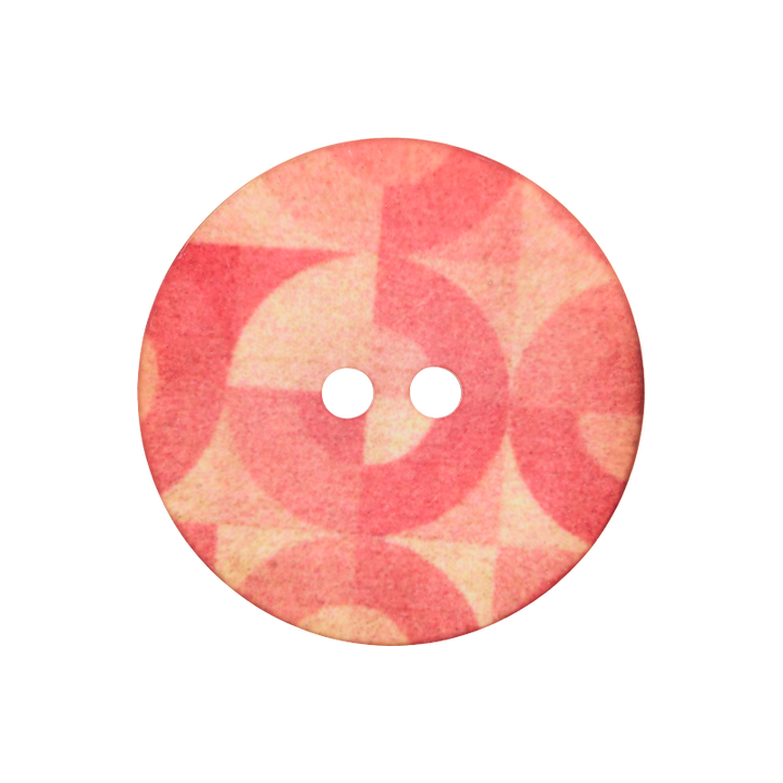 Bouton polyester 2-trous, Cercle, 18mm, rouge