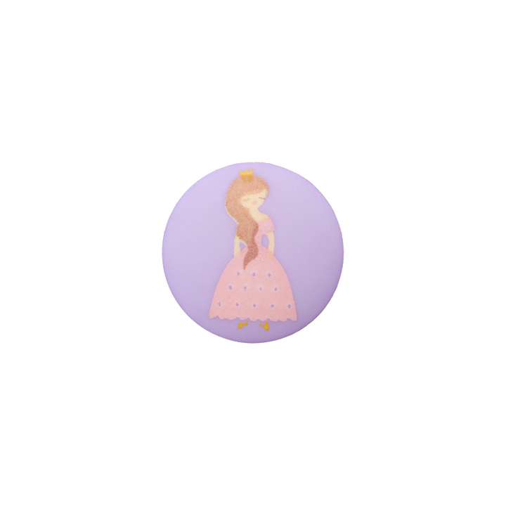 Пуговица из полиэстера, на ножке, Принцесса, 18мм, сиреневый цвет