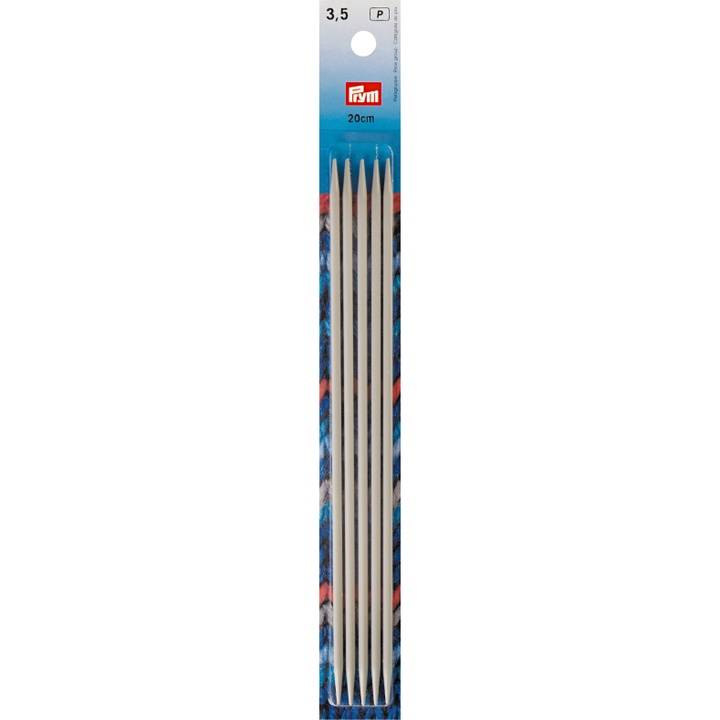 Double-pointed knitting needles, 20cm, 3.50mm, pearl grey