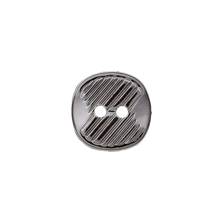 Polyester button 2-holes, metallized ,12mm, titan