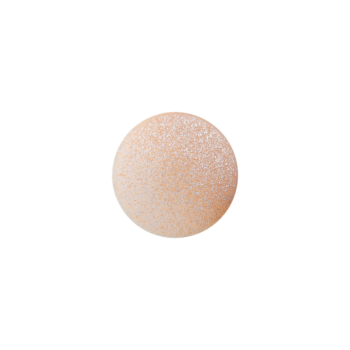 Bouton polyester pied, glitter, 12mm, beige