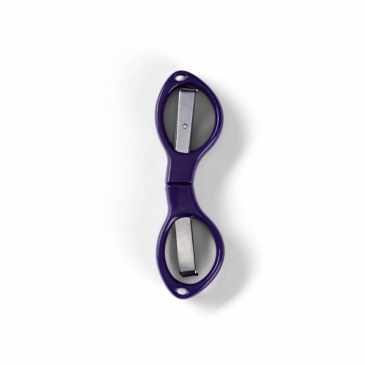 Foldable scissors handle dark violet 10 cm