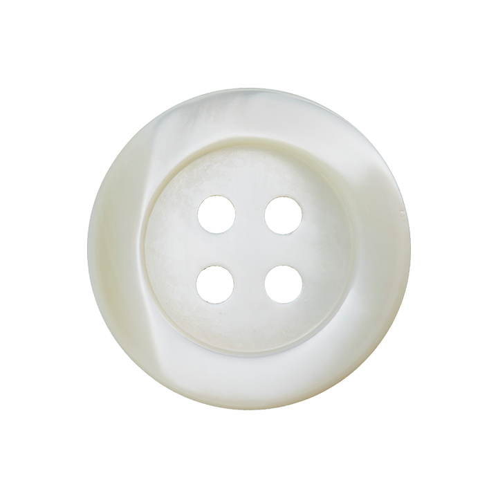 Bouton nacre 4-trous 25mm blanc