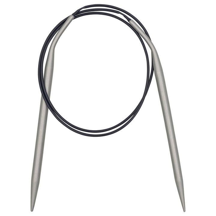 Circular knitting needles, aluminium, 80cm, 6.00mm, grey