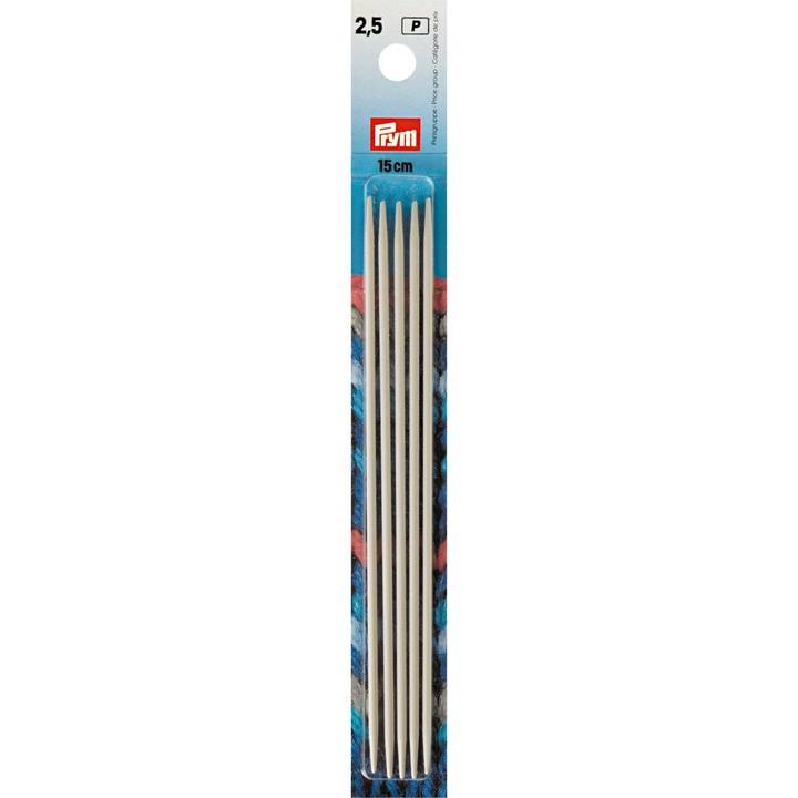Double-pointed knitting needles, 15cm, 2.50mm, pearl grey