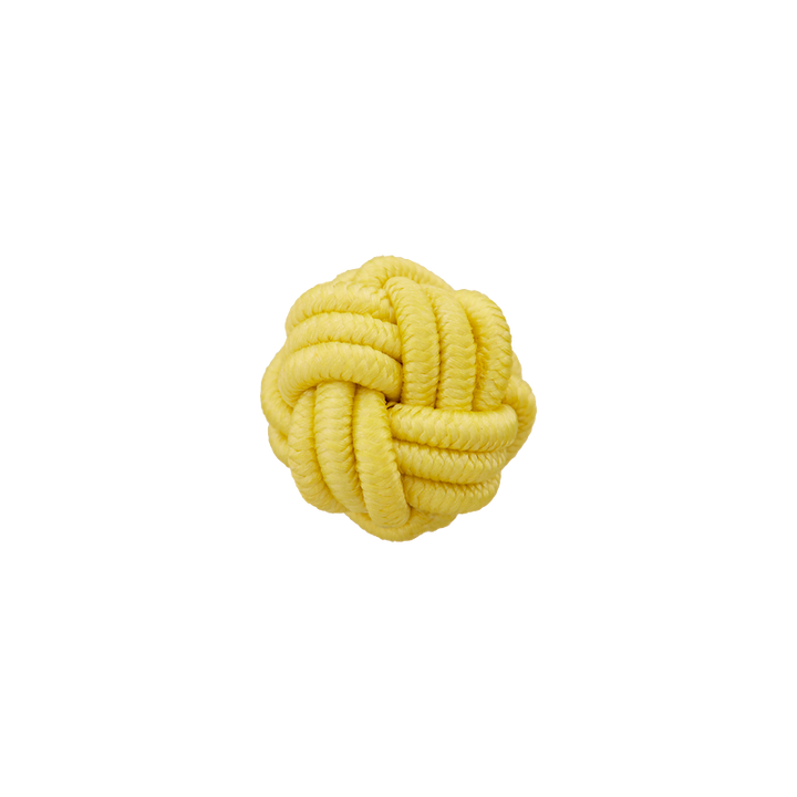 Bouton polyester pied, boule, 11mm, jaune