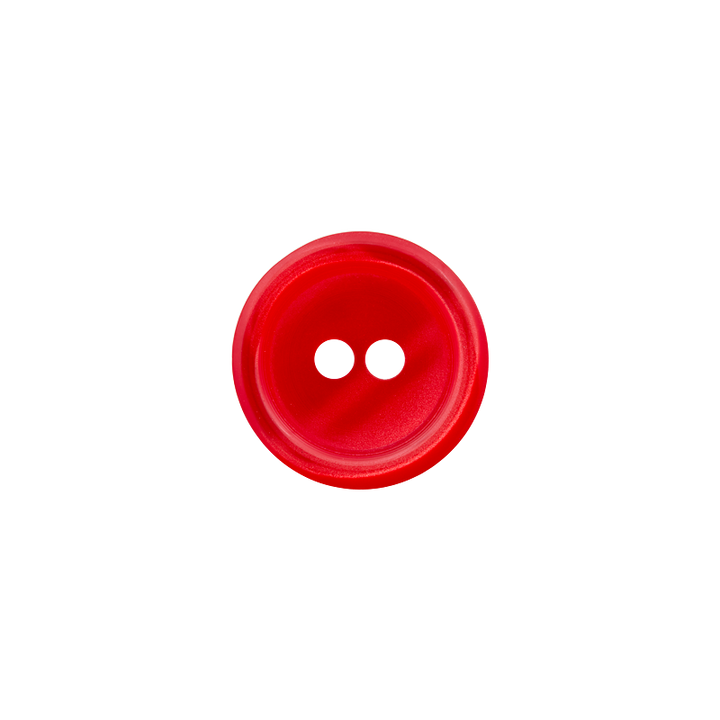 Polyester button 2-holes, 14mm, red