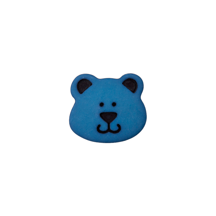 Polyester button shank Bear 15mm blue