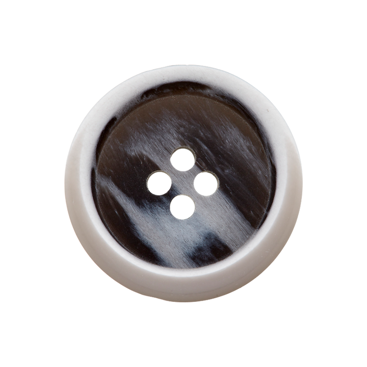Polyester button 4-holes, 20mm, medium grey