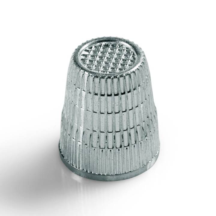 Thimble with anti-slip edge, 14.0mm, silver-coloured, items