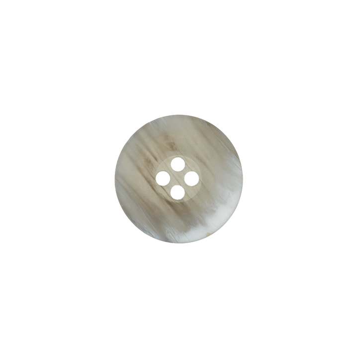 Polyester button 4-holes 15mm light grey