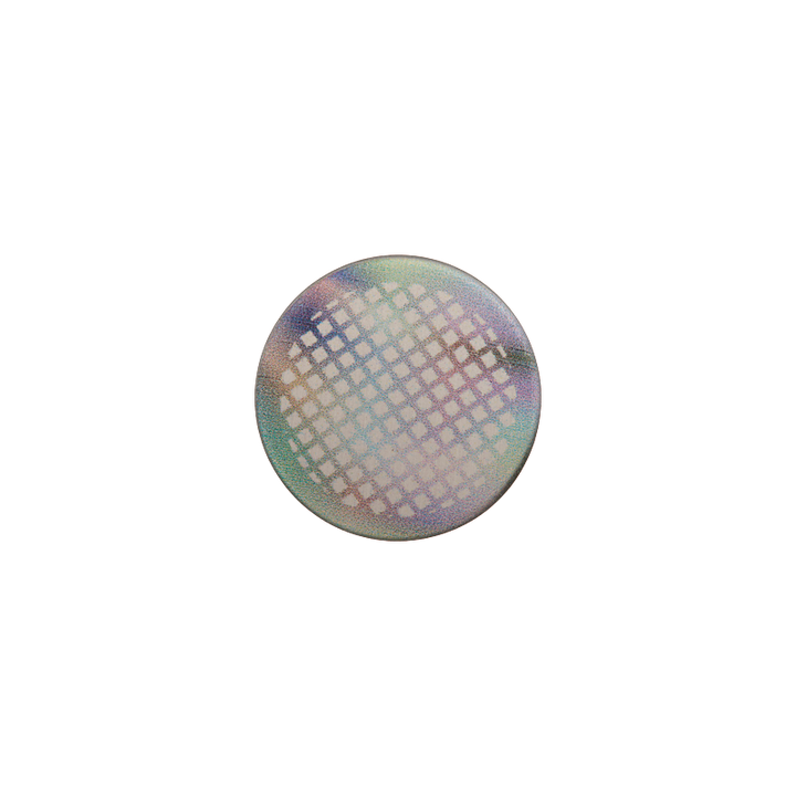 Metal button shank, 15mm, multicoloured