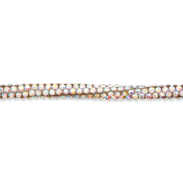 Rhinestone cord, 5mm, silver