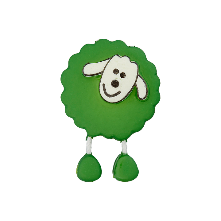 Polyester button Sheep 18mm green