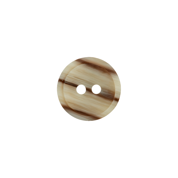 Polyester button 2-holes, 15mm, medium brown