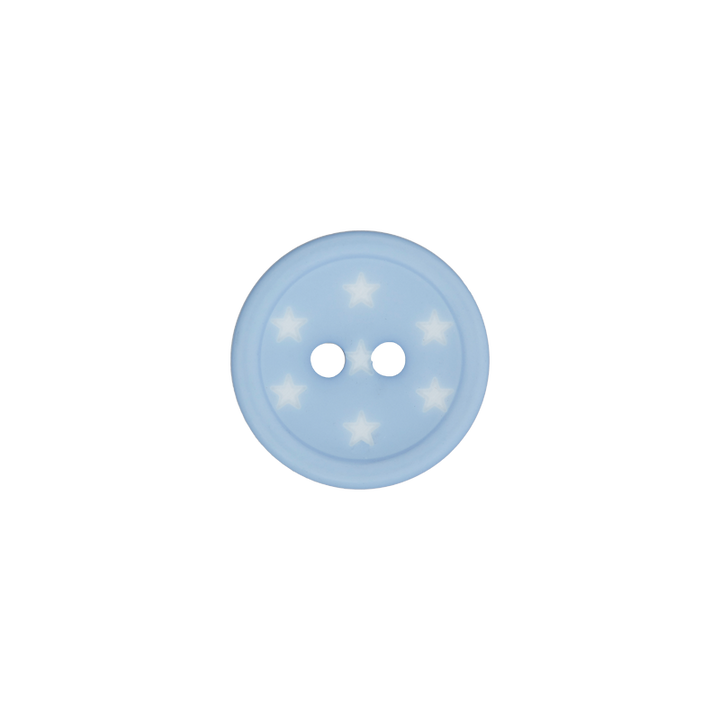Polyesterknopf 2-Loch, 15mm, hellblau