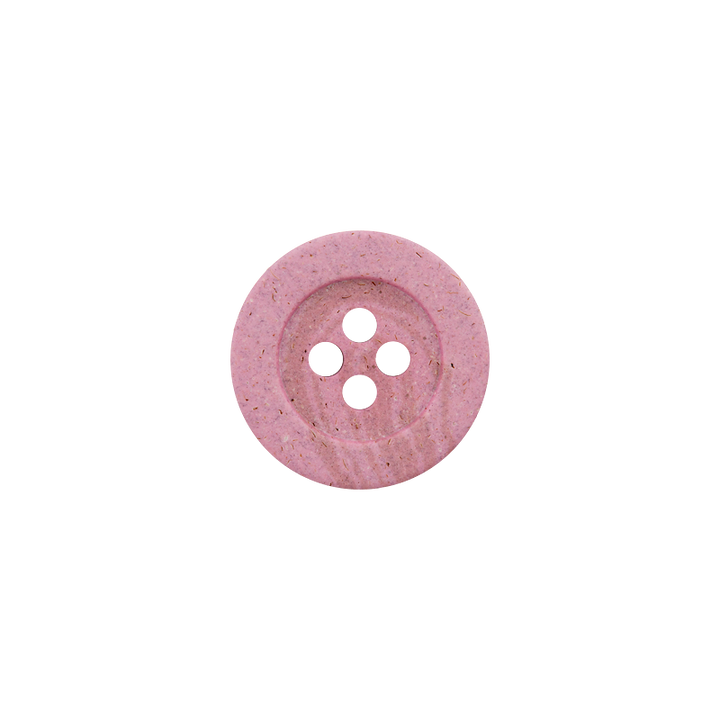 Hemp/polyester button ,4-holes ,recycled ,18mm ,pink