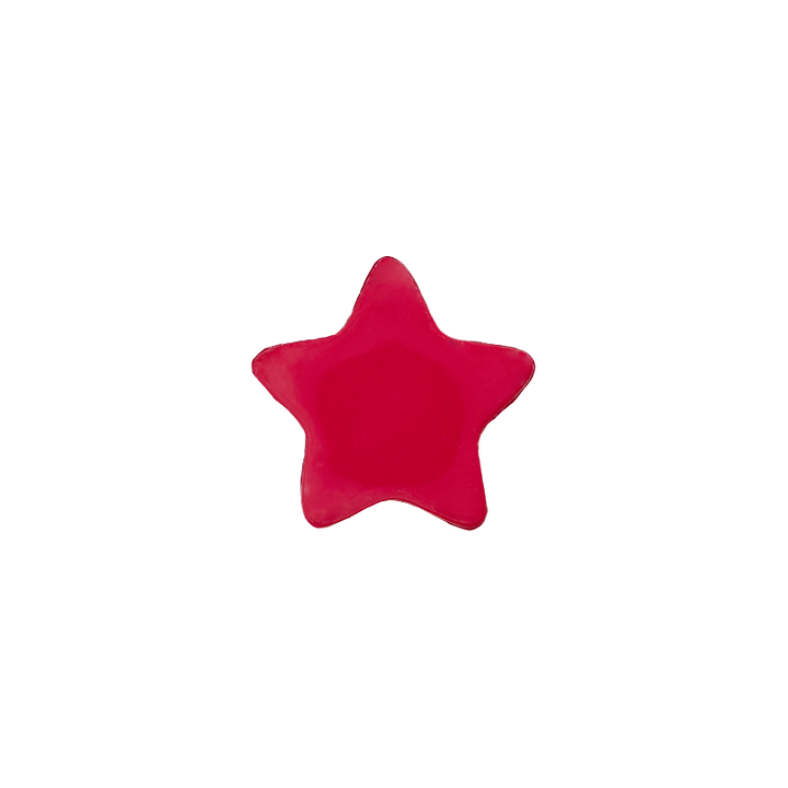 Пуговица «Звезда», из полиэстера, на ножке, 15 мм, розовый, яркий цвет