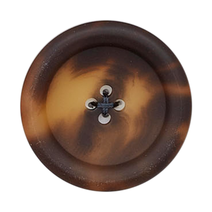 Polyester four-hole button 18mm brown