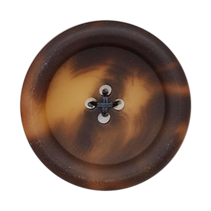 Bouton polyester 4-trous 18mm marron