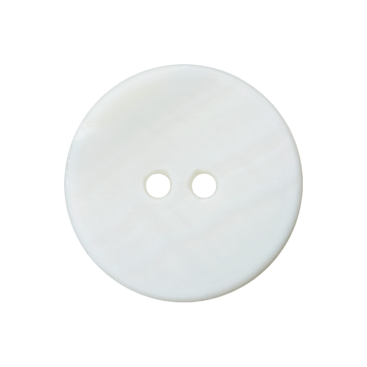 Пуговица перламутровая, с 2 отверстиями, 15 мм, белый цвет