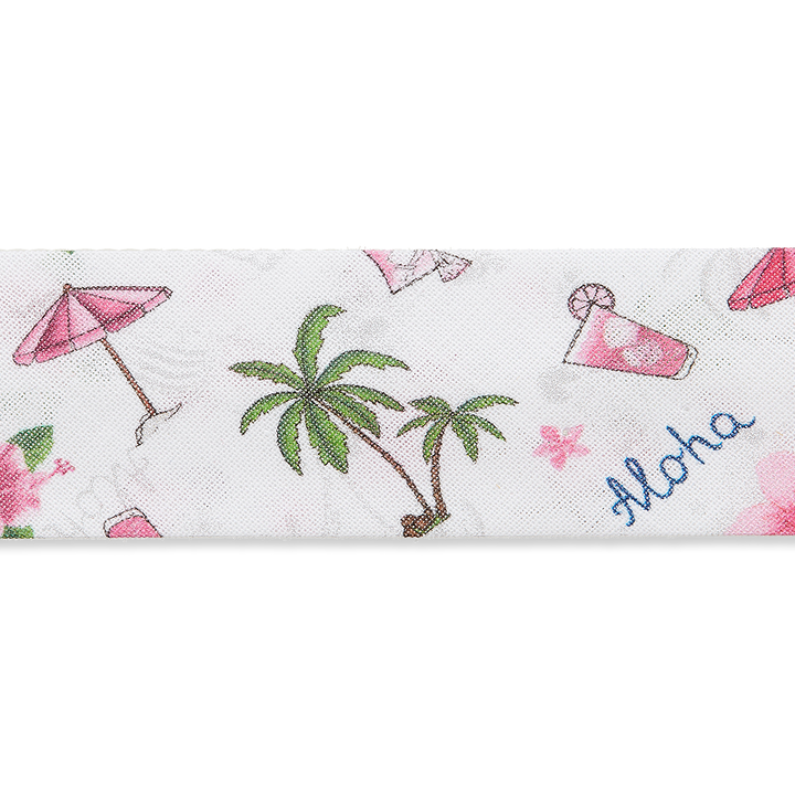Косая бейка «Пляж», 20 мм, цвет розовый, яркий