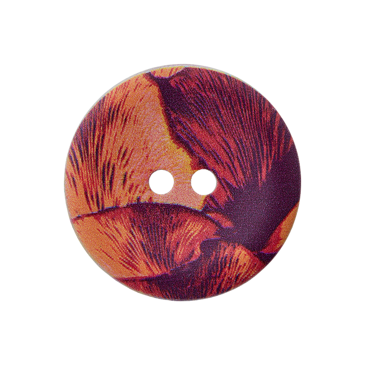 Hemp/polyester button 2-holes, recycled, 23mm, orange