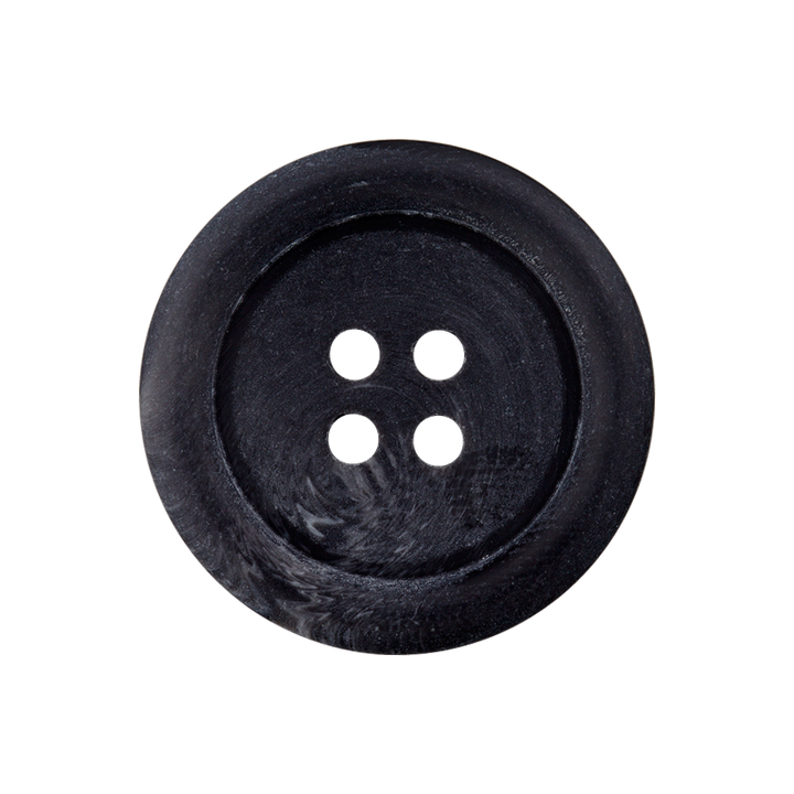Пуговица из полиэстера, с 4 отверстиями, 25 мм, серый, темный цвет