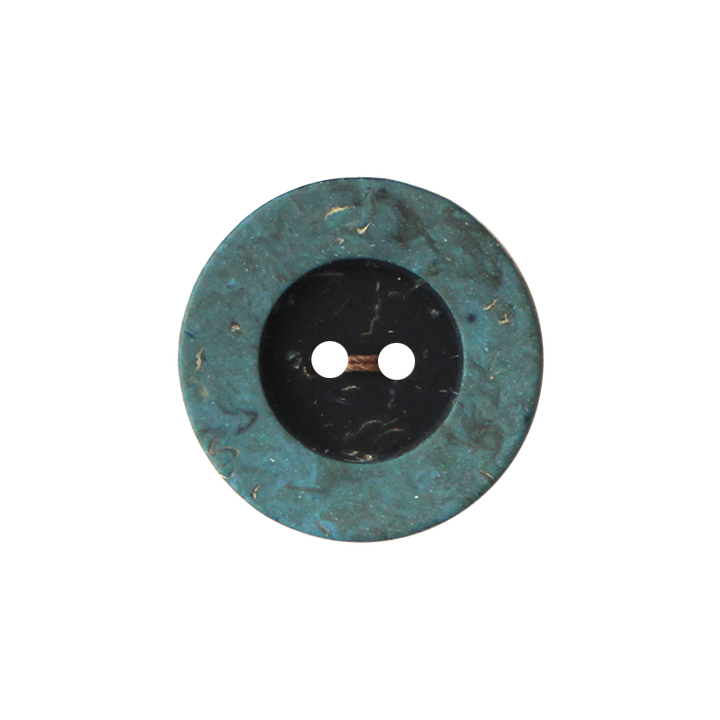 Polyester button 2-holes, 28mm, dark turquoise