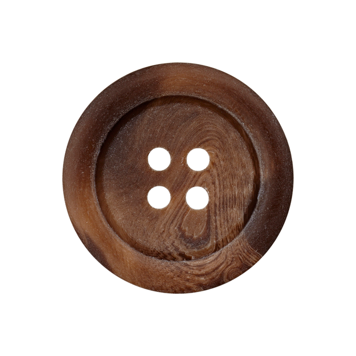 Пуговица из полиэстера, с 4 отверстиями, 22 мм, коричневый, средний цвет