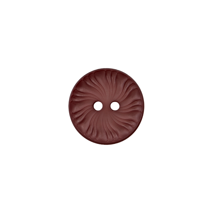 Polyester button 2-holes, 18mm, dark brown