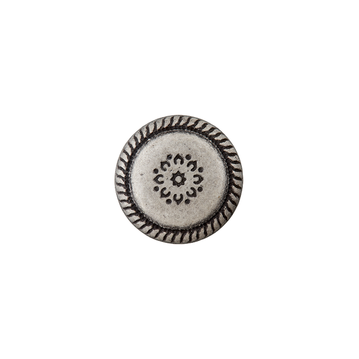 Пуговица металлическая, на ножке, 18 мм, цвет состаренного серебра