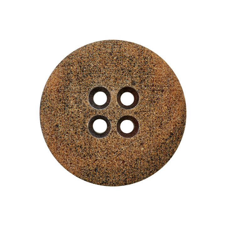 Horn recycled/Polyester button 4-holes, 23mm, medium brown
