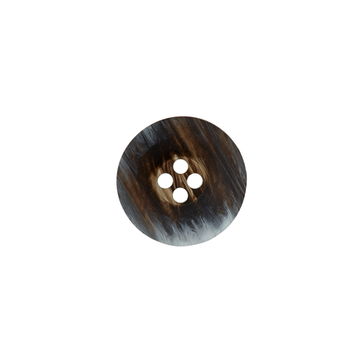 Пуговица из полиэстера, с 4 отверстиями, 15мм, серый, темный цвет