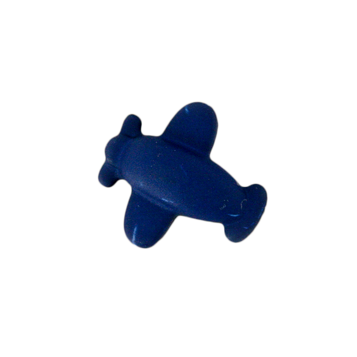Пуговица «Самолет», из полиэстера, на ножке, 18 мм, синий цвет