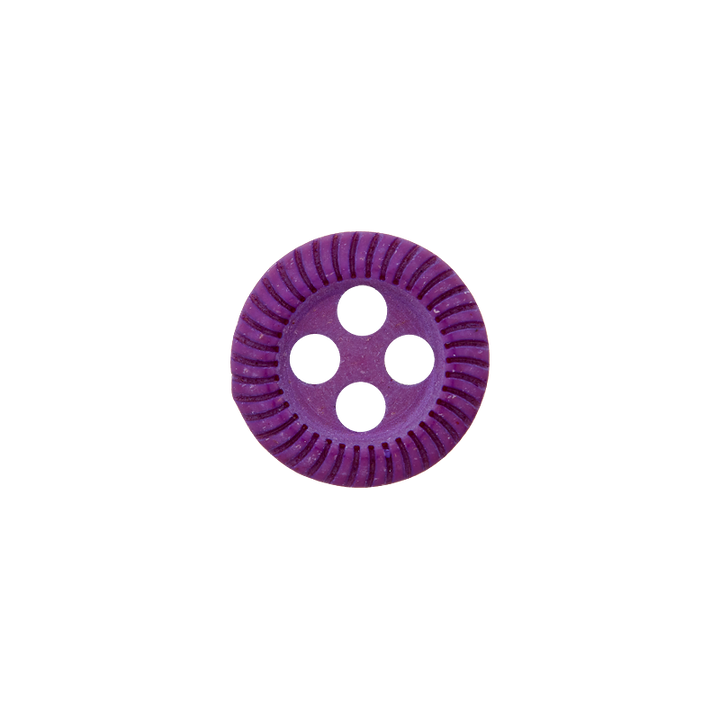 Пуговица из полиэстера, с 4 отверстиями, 9мм, фиолетовый цвет