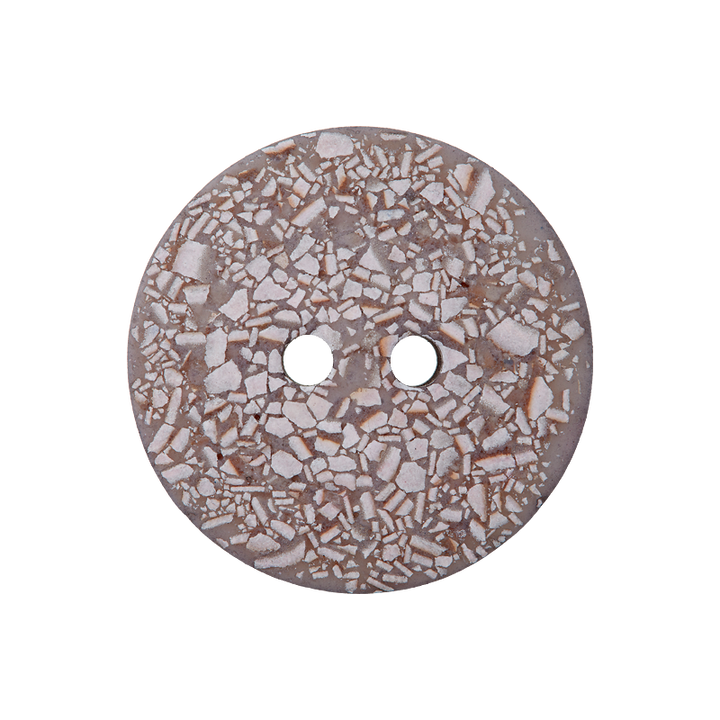 Eggshell/polyester button 2-holes, recycled, 25mm, medium grey