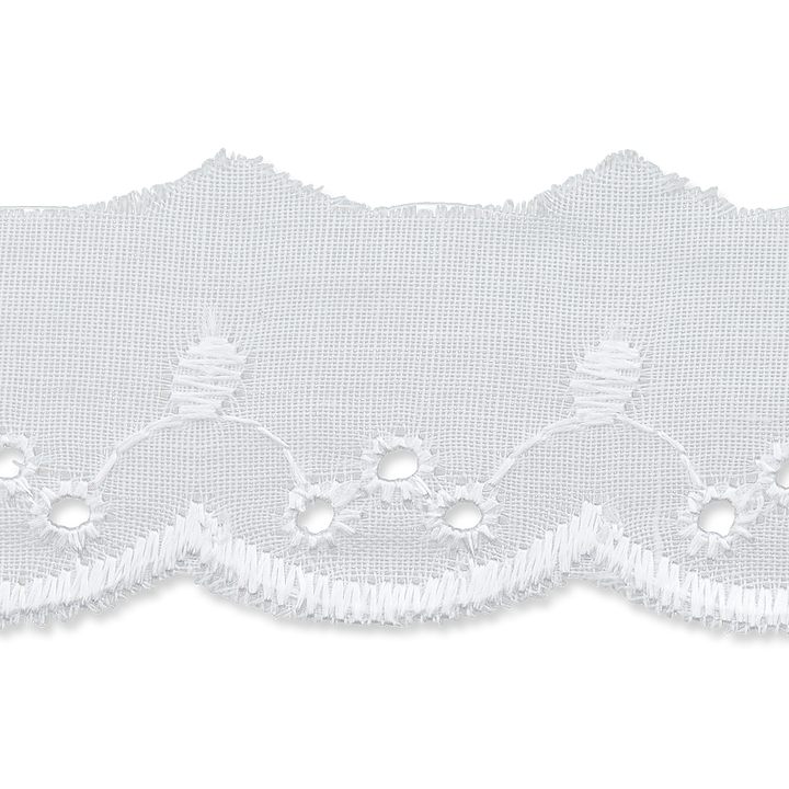 Eyelet embroidery 60mm white