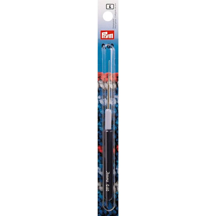 Крючки для тонкой пряжи с пластиковой ручкой, 0,60мм, серебристого цвета