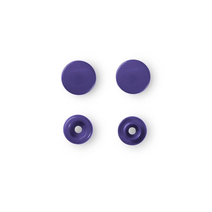 Non-sew press fasteners, Colour Snaps, round, 12.4mm, violet