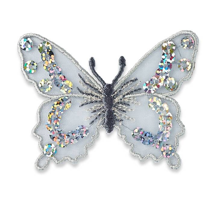 Applique butterfly, silver